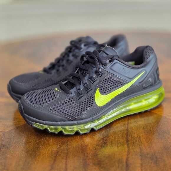 Nike Air Max 2013 Black Anthracite Cyber Green Volt 555426-004 Women's 7 New LE - Picture 2 of 15